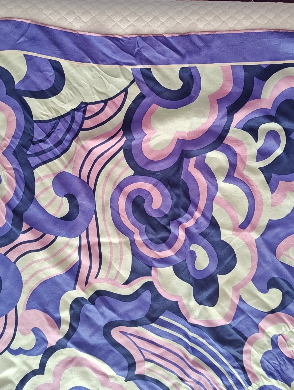 Purple And Pink Abstract Pattern Silk Scarf